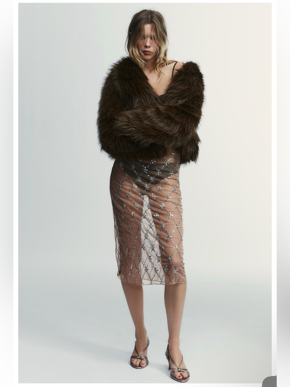 ZARA SHORT FAUX FUR COAT